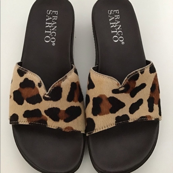 Franco Sarto Shoes - 💖Host Pick💖Franco Sarto leather slide sandals w/ cheetah pattern
